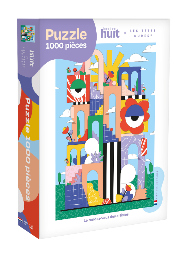 Puzzle 1000 pieces français Lundi en Huit, collaboration avec Les Tetes Dures